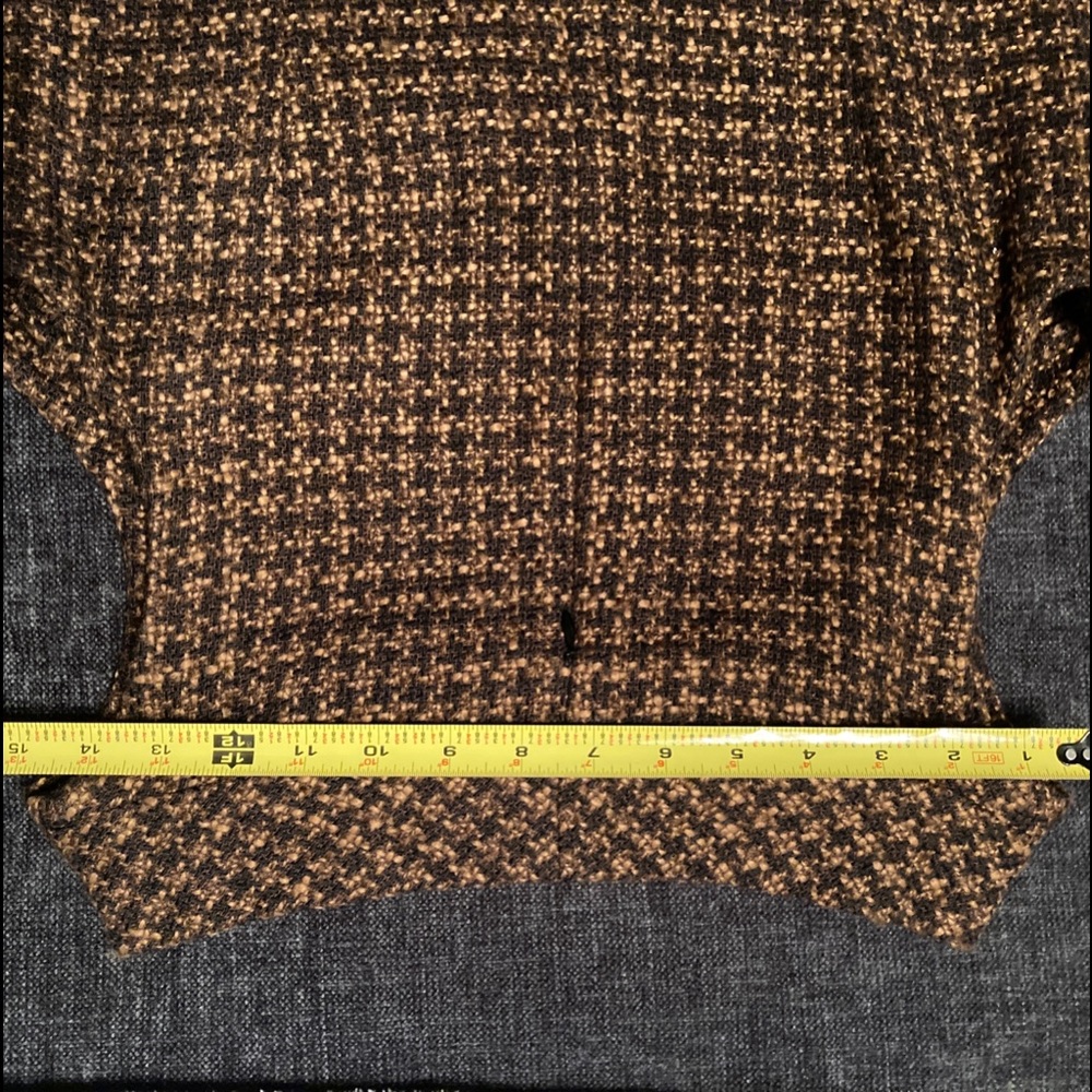 Sleeveless Brown Tweed Midi Dress - Picture 13 of 14